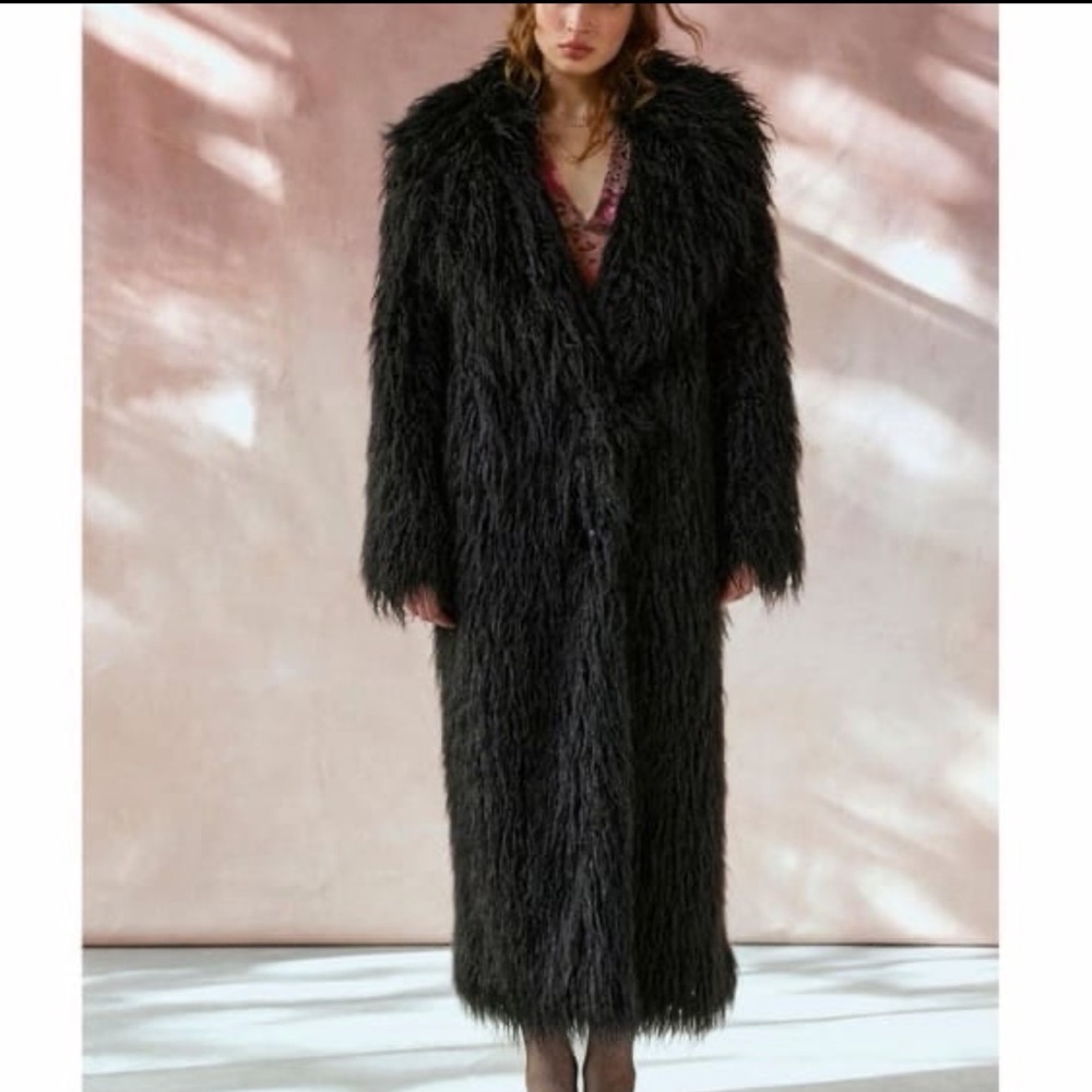 Urban Outfitters faux fur shaggy long coat